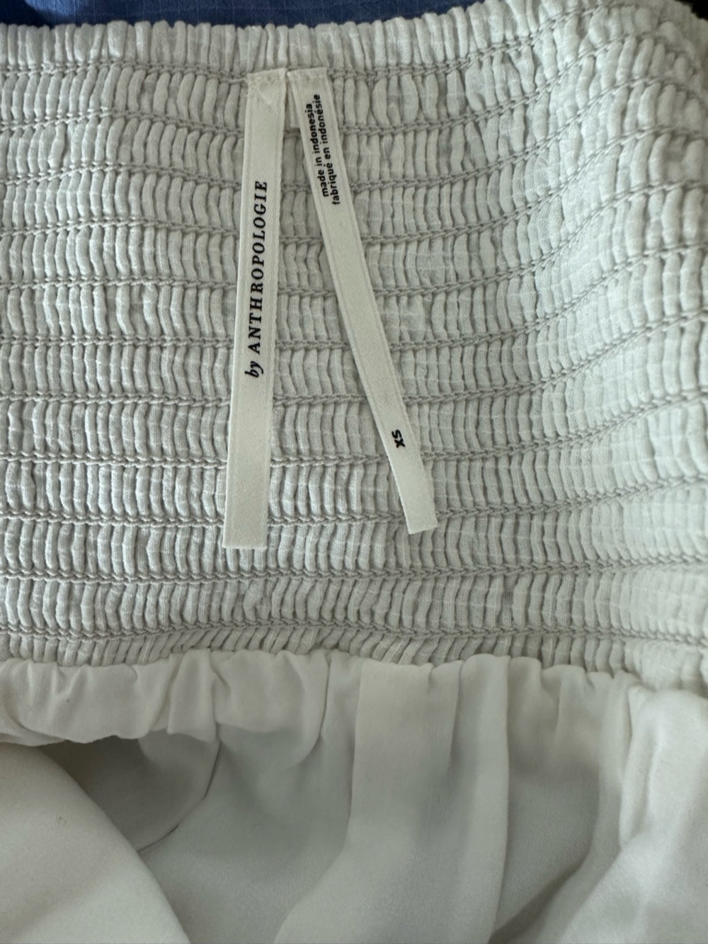Anthropologie White Mini Dress XS Like New Cottagecore Boho Coastal - Picture 7 of 7